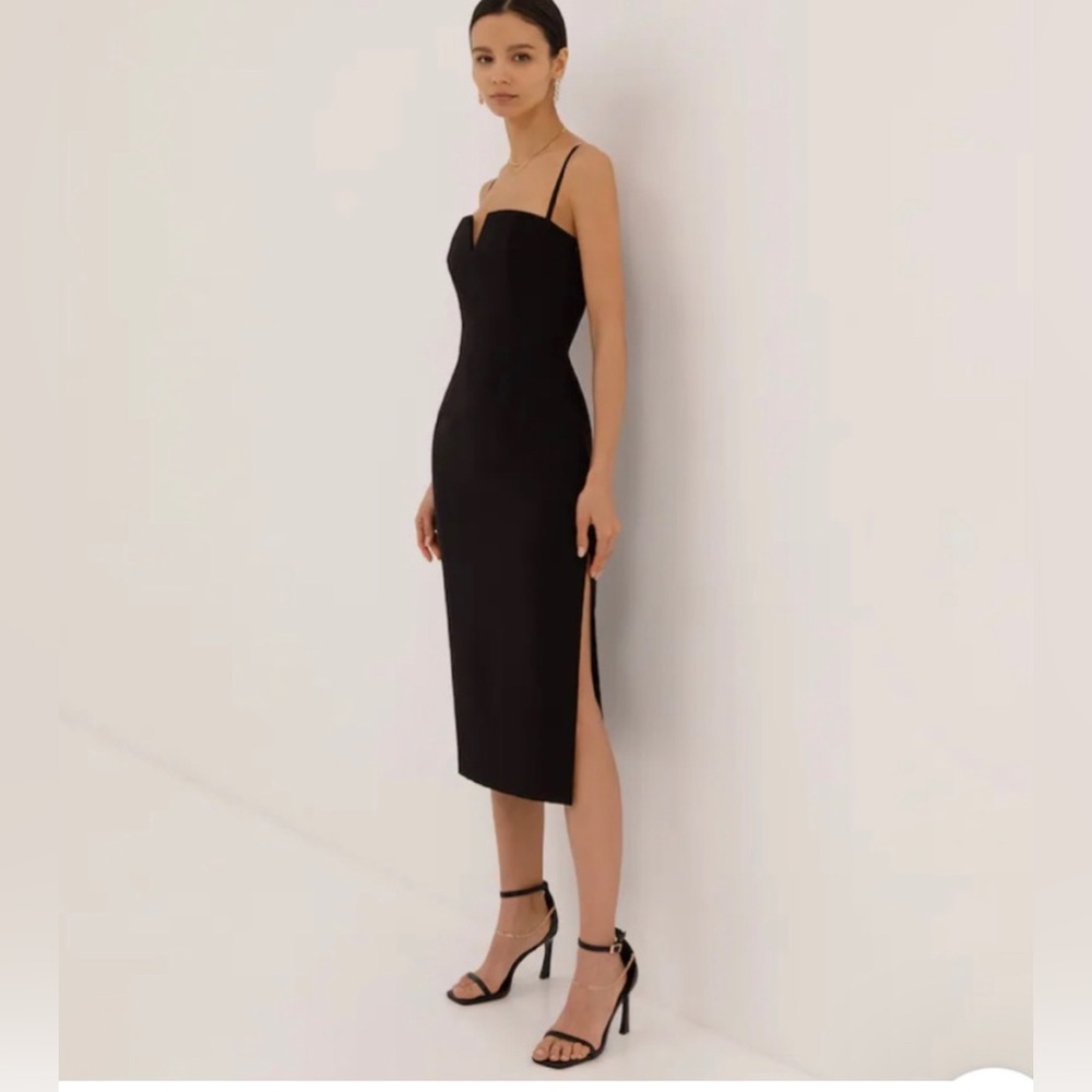 MIDI Black Dress with Straps